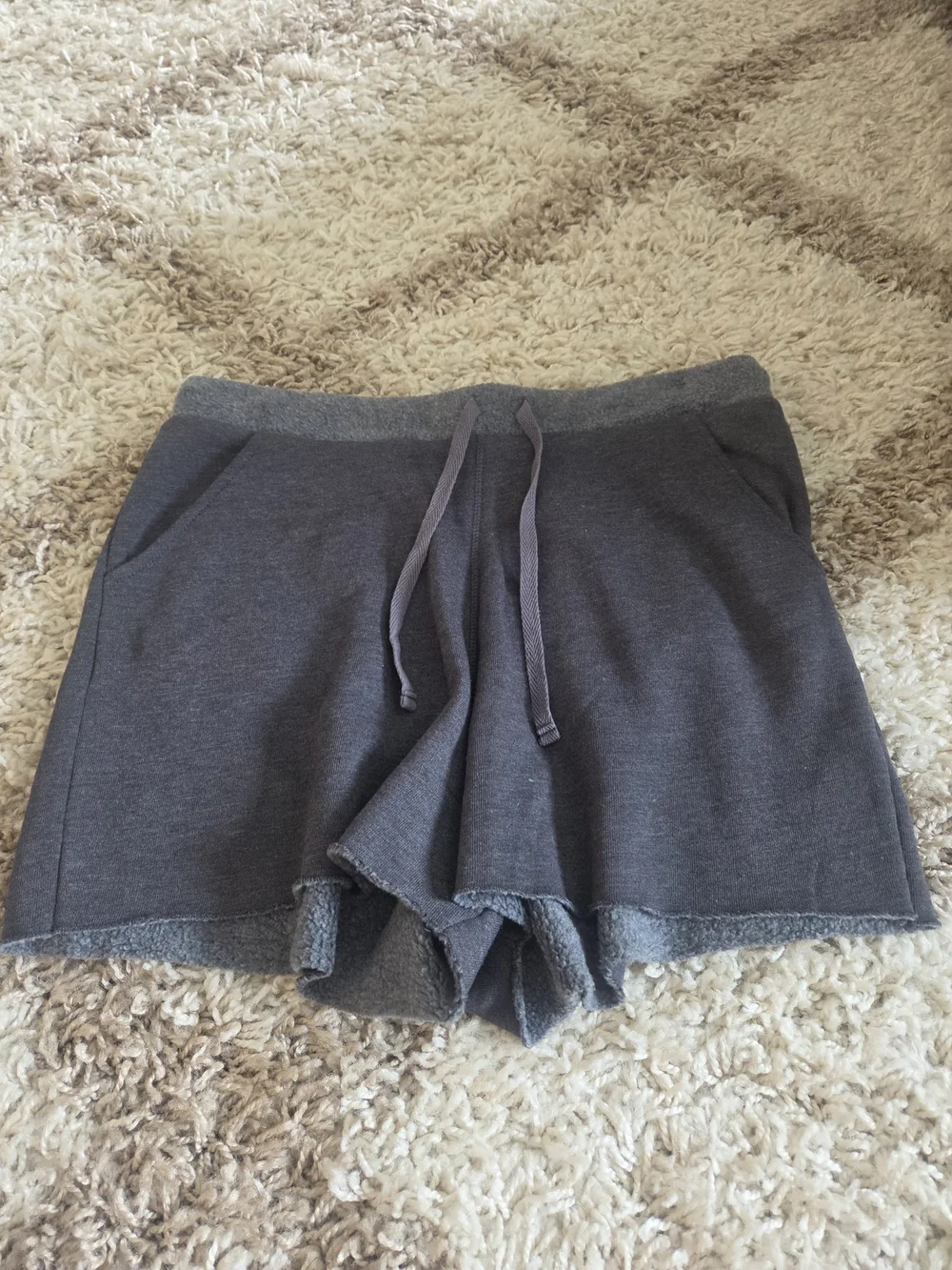 Free People Charcoal Gray Drawstring Lounge Shorts